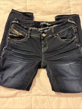 Amethyst Jeans Women's Dark Indigo Stretch Jeggings with Contrast Stitching